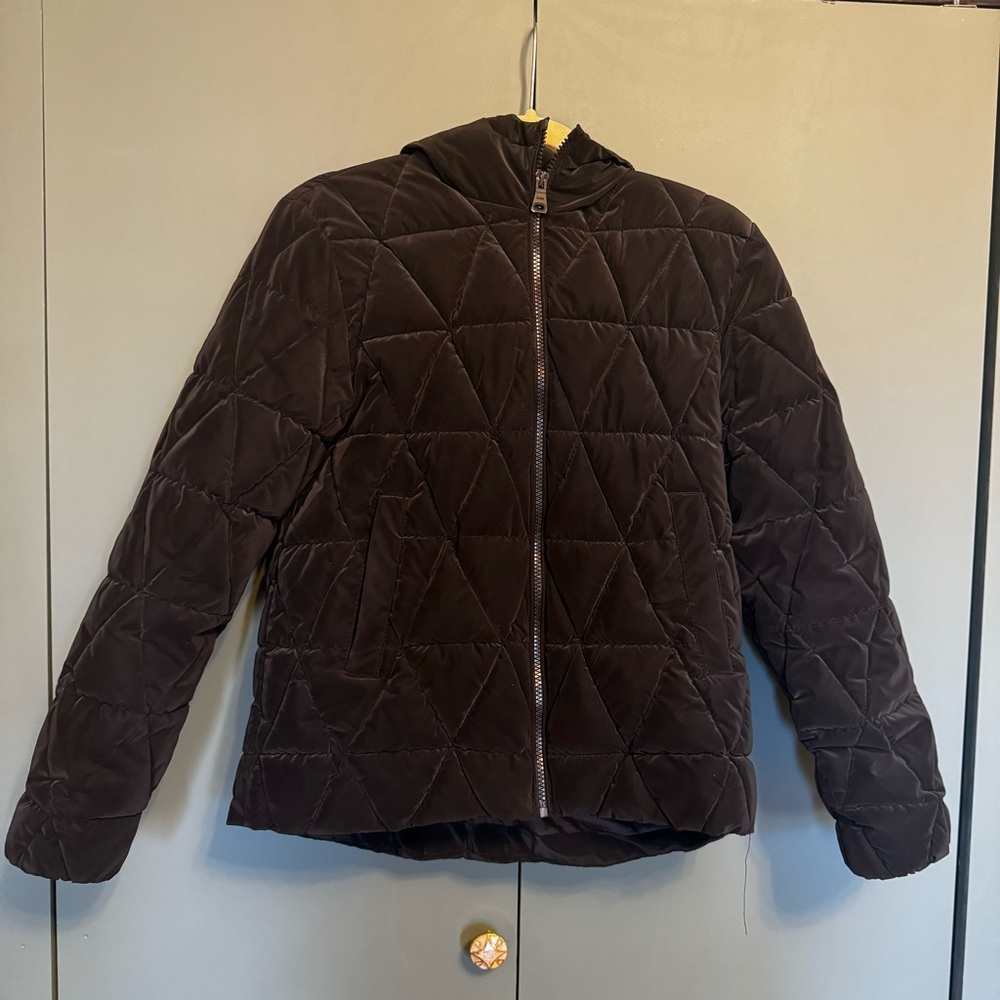 Zara girls black jacket metallic  puffer size 13-14